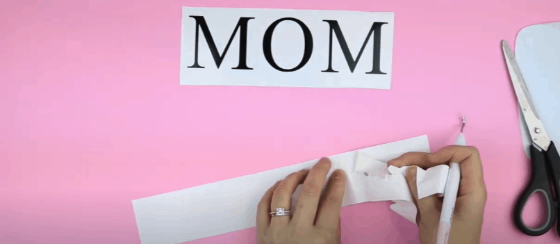 Cricut Glass Mother’s Day Plaque on Subway Tile